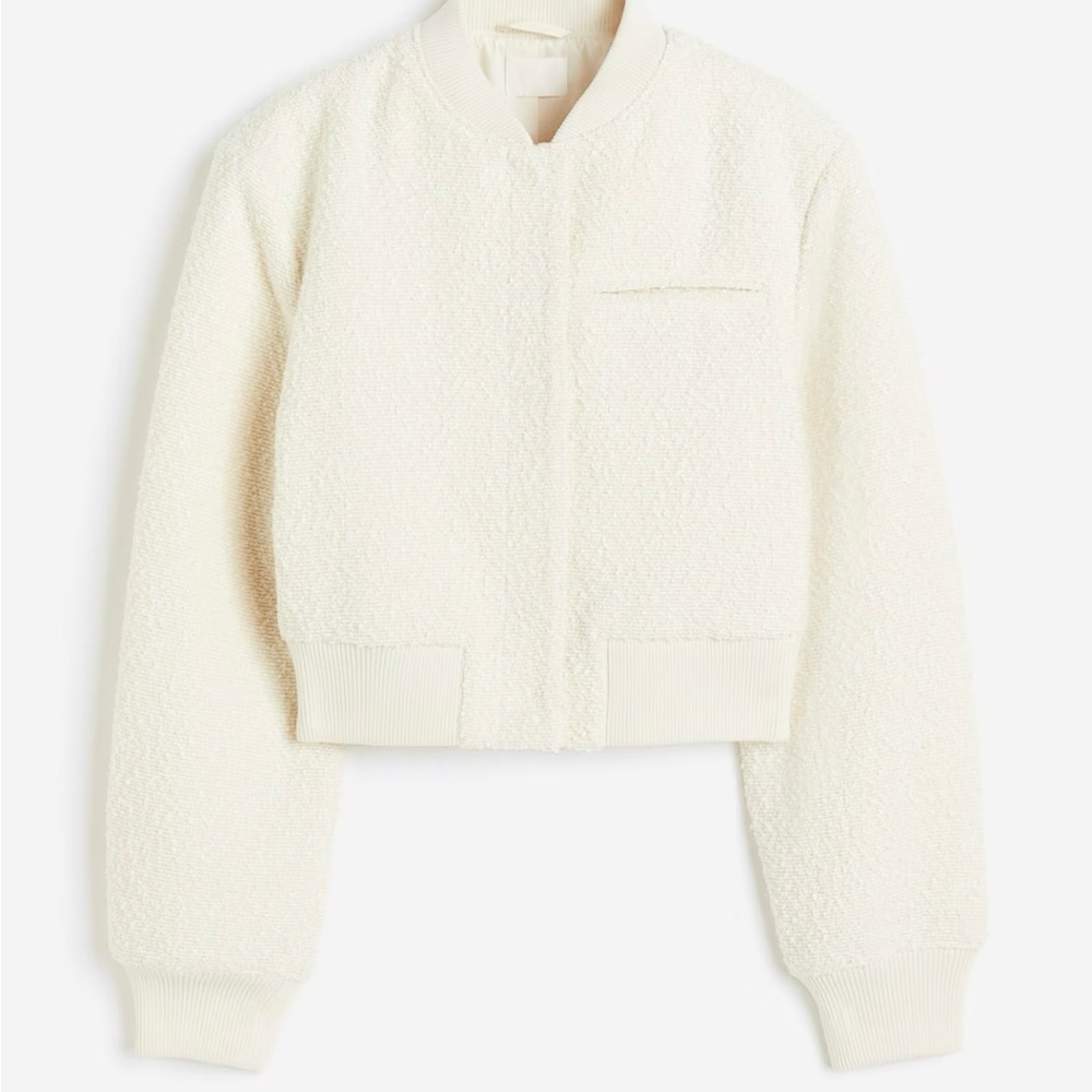 Cream Bomber Jacket